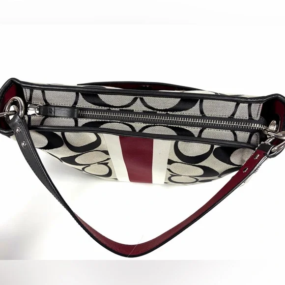 Coach OP Art Stripe Hobo/Shoulder Bag  Excellent Preowned - Picture 5 of 10